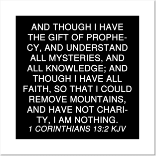 1 Corinthians 13:2 Bible Verse KJV Text Posters and Art